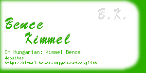 bence kimmel business card